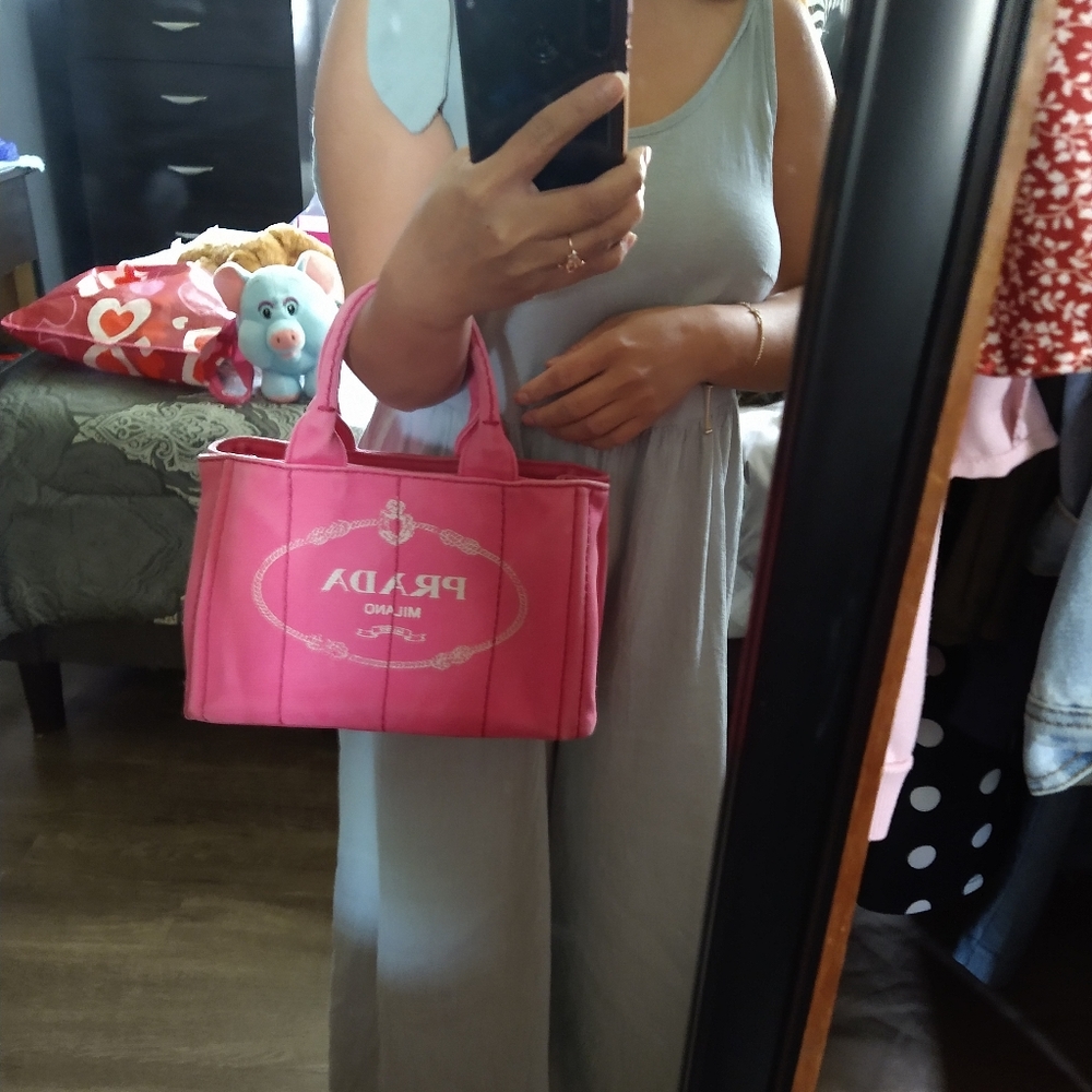 ❌SOLD❌Prada Canapa Tote Bag with Cosmetic Bag - Picture 12 of 14